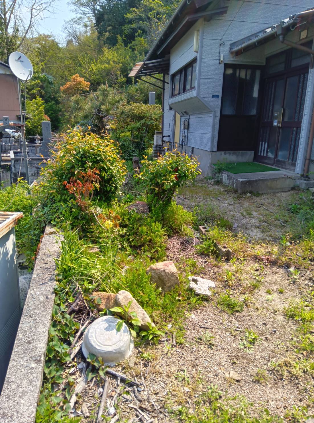 草刈り→除草剤作業