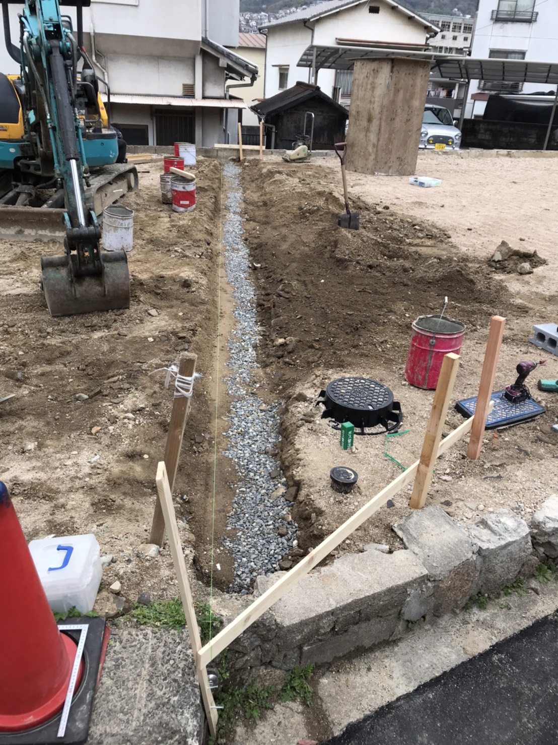 呉市にてブロック建築工事の下処理を掲載します☆